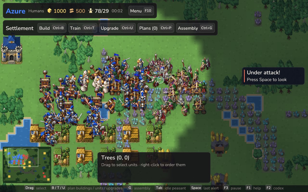 A pitched battle between the humans and the elves outside a farm row